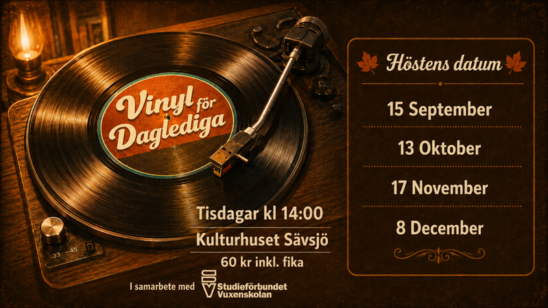 affisch med vinylskiva